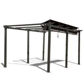 11' x 16' Retractable Pergola, Weather-Resistant Canopy, Aluminum Frame, Patio & Courtyard Use, DOBA-PC11A