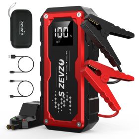 S ZEVZO Car Battery Jump Starter 8000A Jump Box with PD 60W Fast Charging (All Gas/16.0L Diesel Engines)