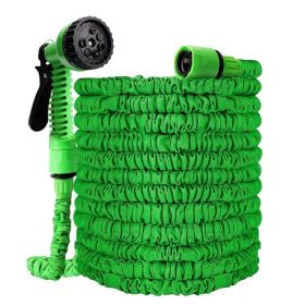 Expanding Expandable Flexible Garden Water Hose w Spray Nozzle 25, 50, 75, 100FT (Item Length: 100 ft, Color: Green)