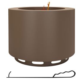 Outsunny Smokeless Fire Pit, 19" Portable Wood Burning Firepit with Poker, Low Smoke Camping Bonfire Stove for Backyard Patio Picnic, Stainless S (Color: AS PIC)
